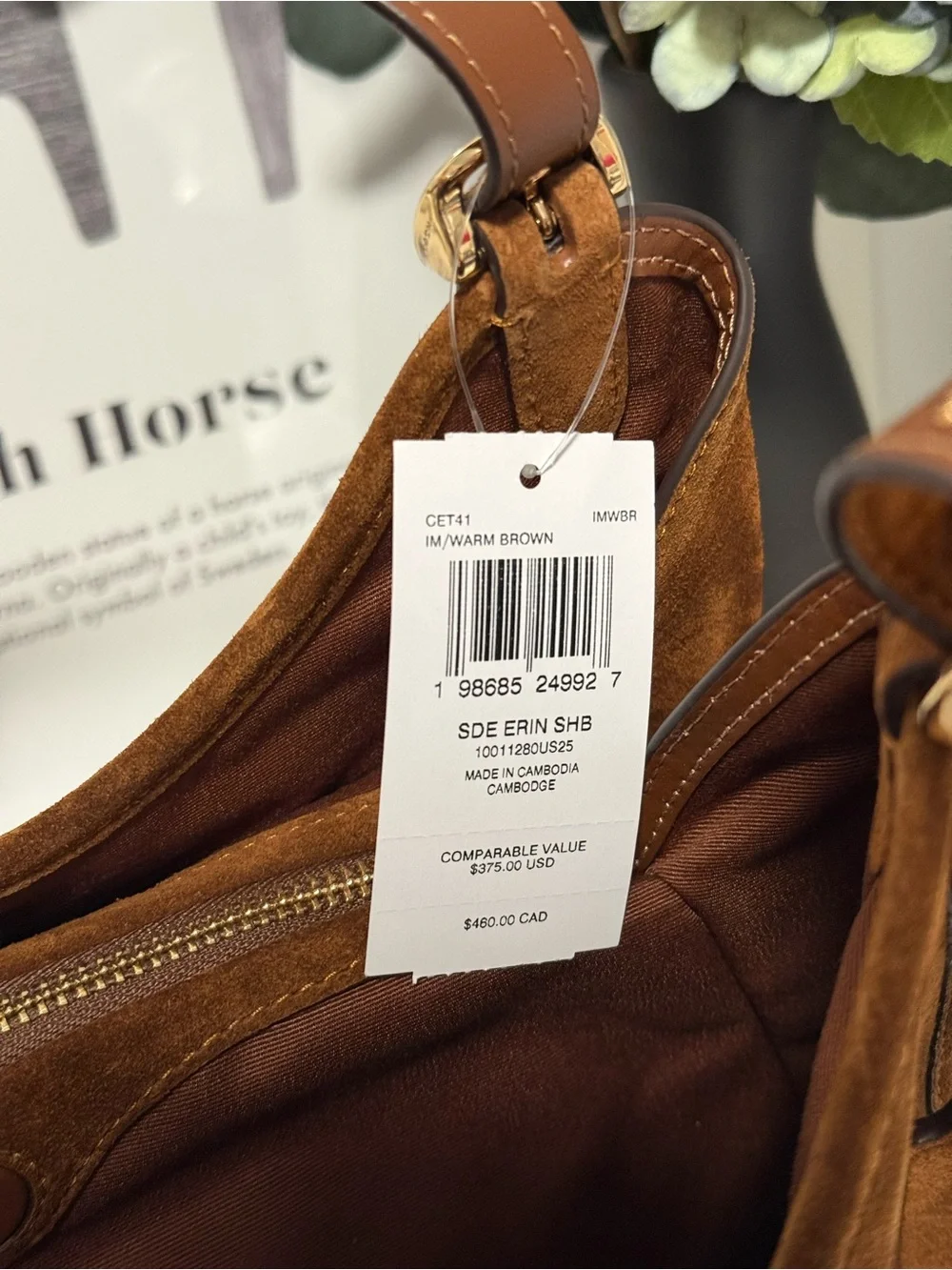 NWT coach Erin Shoulder Bag  Gold/Warm Brown cet41